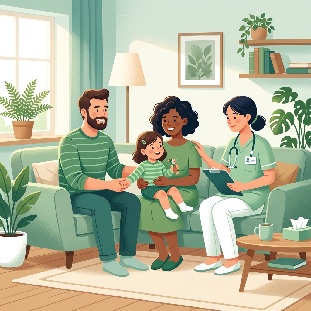 Keluarga didampingi tenaga homecare Green Care